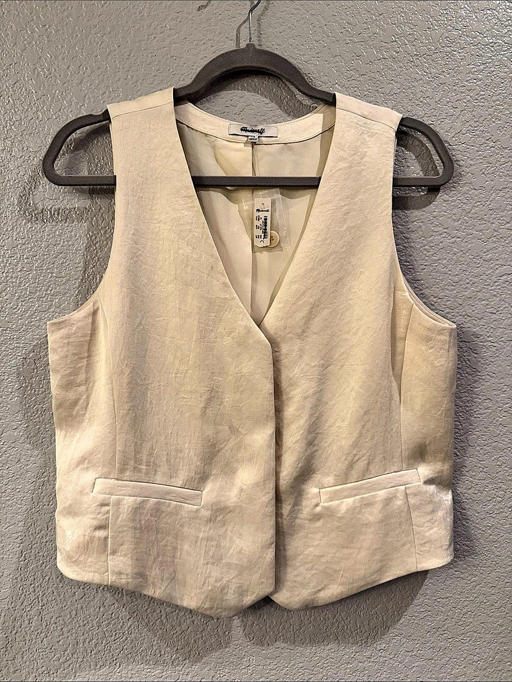 Madewell Drapey Vest Cream Size 10 Like New